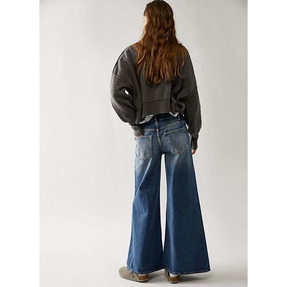 Free People Lovefool Low Rise Jeans / Blue Jade we the free size 32 - Picture 12 of 16